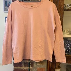 Madewell Crew Neck Casual Sweater Sz XS Light Pink Nude Loose Fit